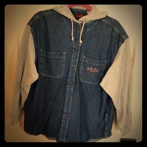 Pepe Jeans button up hooded shirt.
